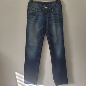 True Religion Low Rise Straight Leg Jeans Size 27